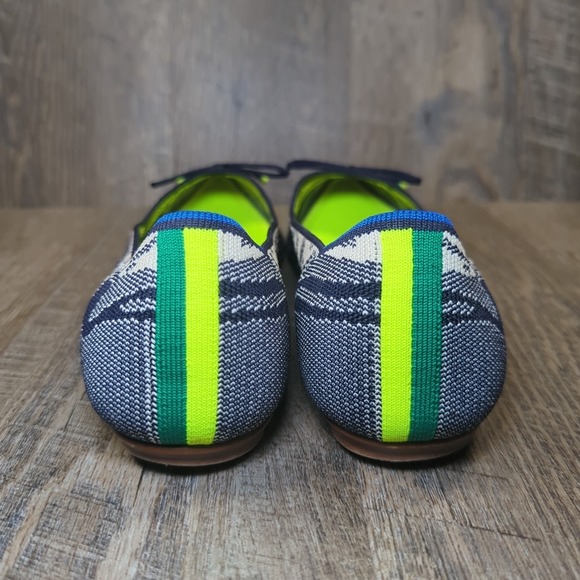 Rothy's The Point Bow Flat Botanical Navy Blue Women's Size 10.5 Retired - Picture 7 of 14